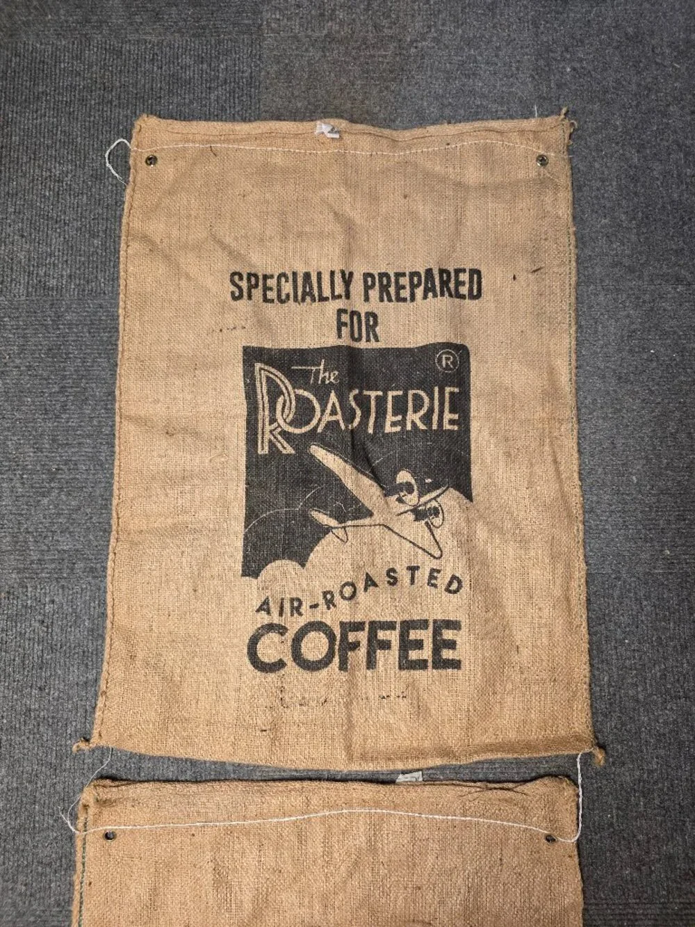 Home Decor - Coffee Brand Burlap Sacks - Lot of 2 - Size 40